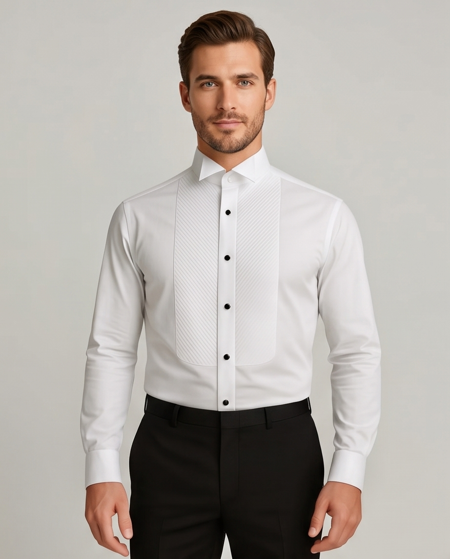 2H #221025 White Wedding Shirt