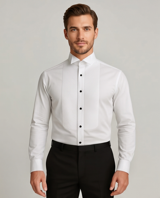 2H #221025 White Wedding Shirt