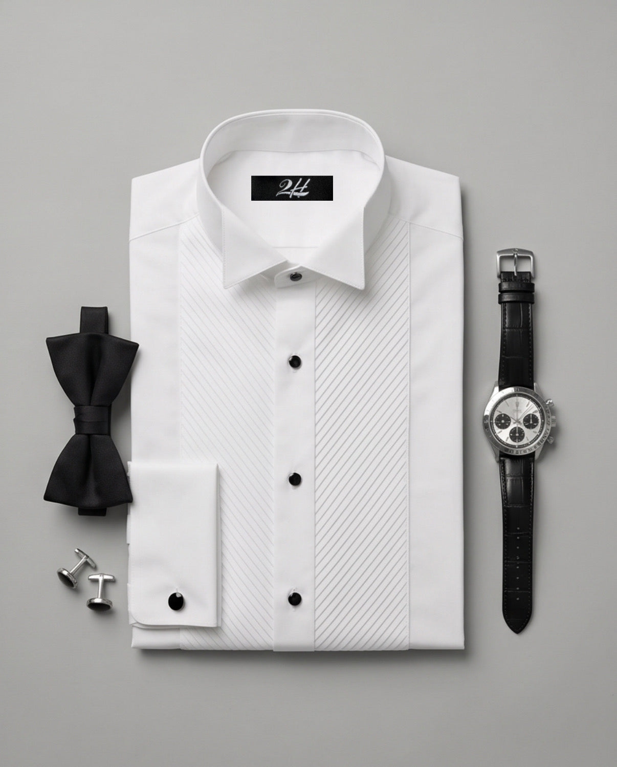 2H #221025 White Wedding Shirt
