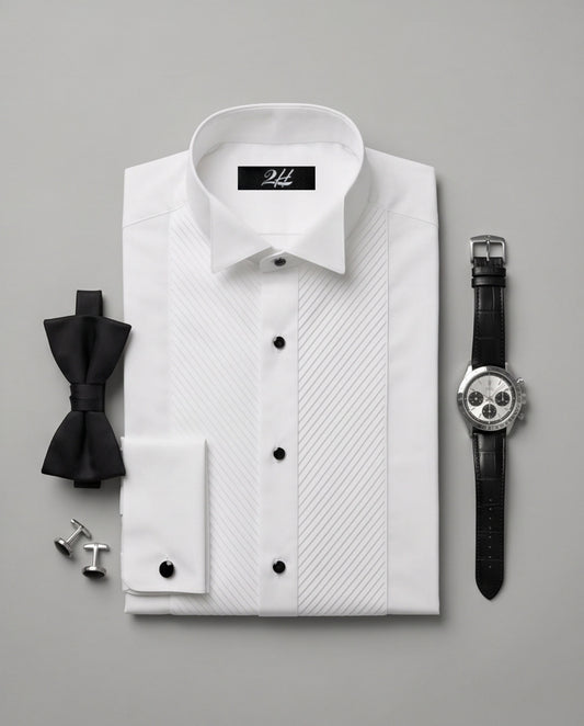 2H #221025 White Wedding Shirt