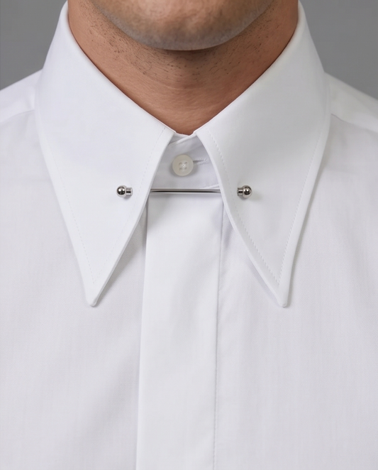 2H White Classic Shirt With Pin