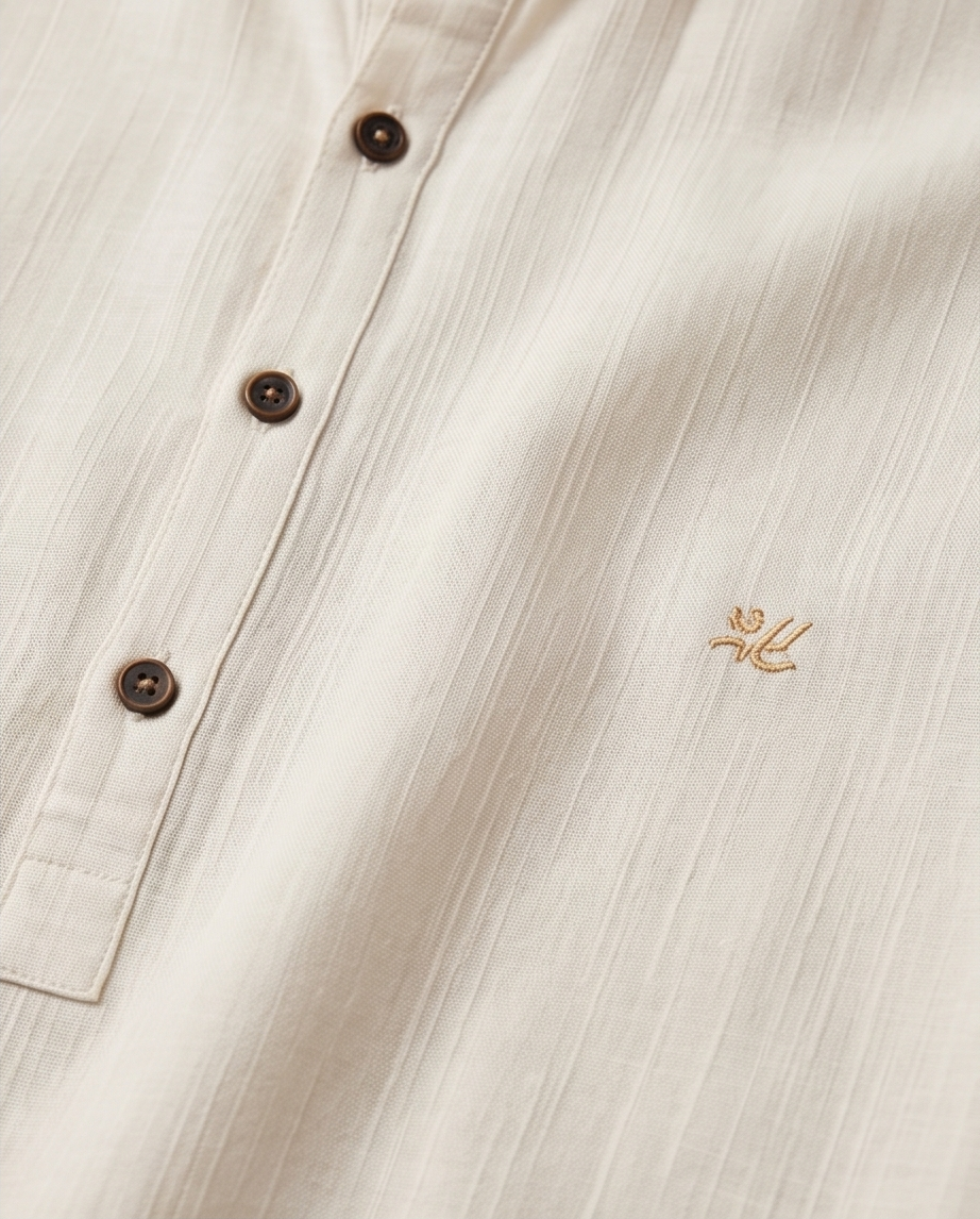 SALE! 2H Beige Linen Three-Button Shirt