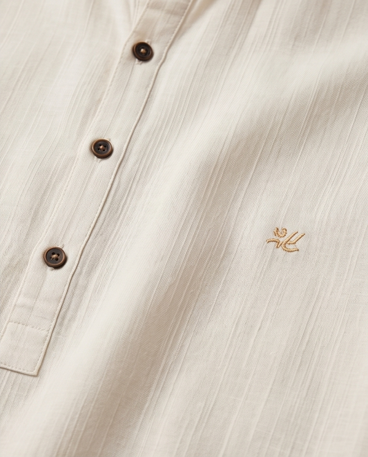 SALE! 2H Beige Linen Three-Button Shirt