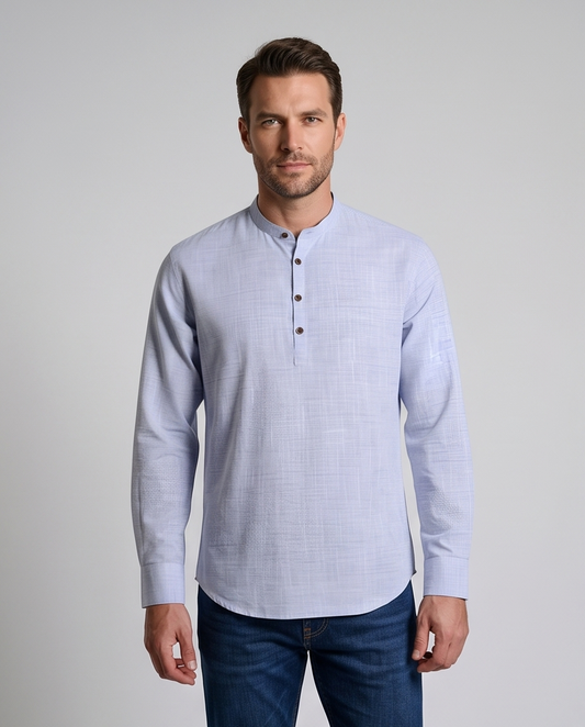 SALE! 2H Blue Linen Three-Button Shirt