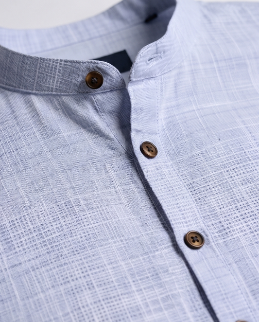 SALE! 2H Blue Linen Three-Button Shirt