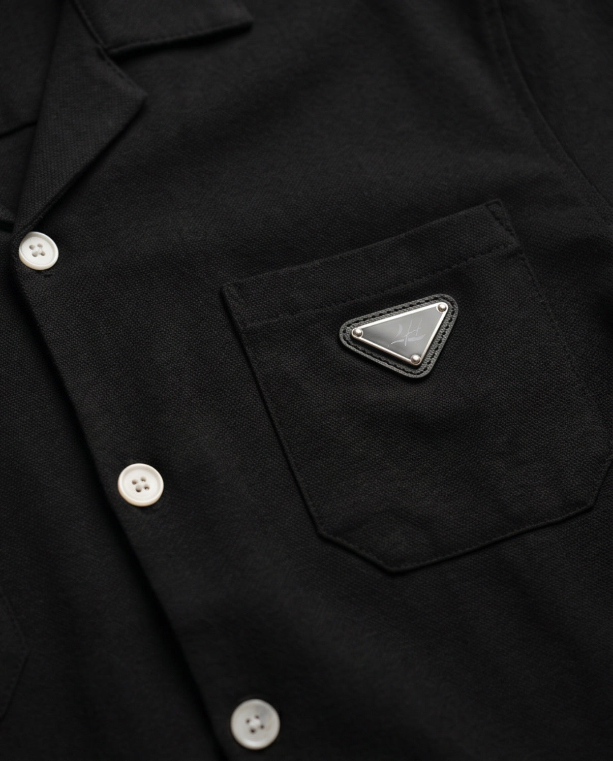 2H Black Short Linen Set