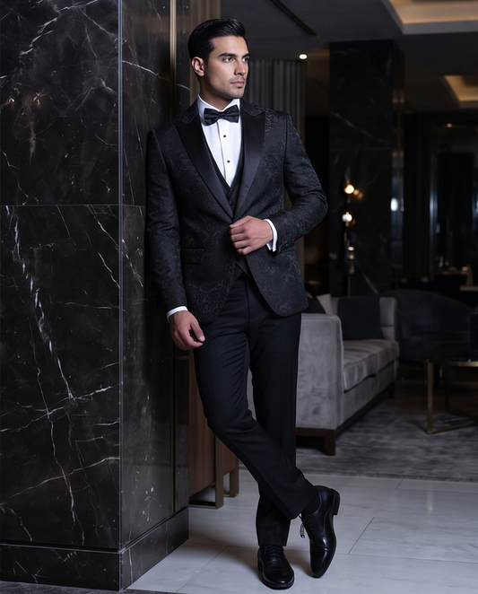 2H #250425 Black Wedding Suit