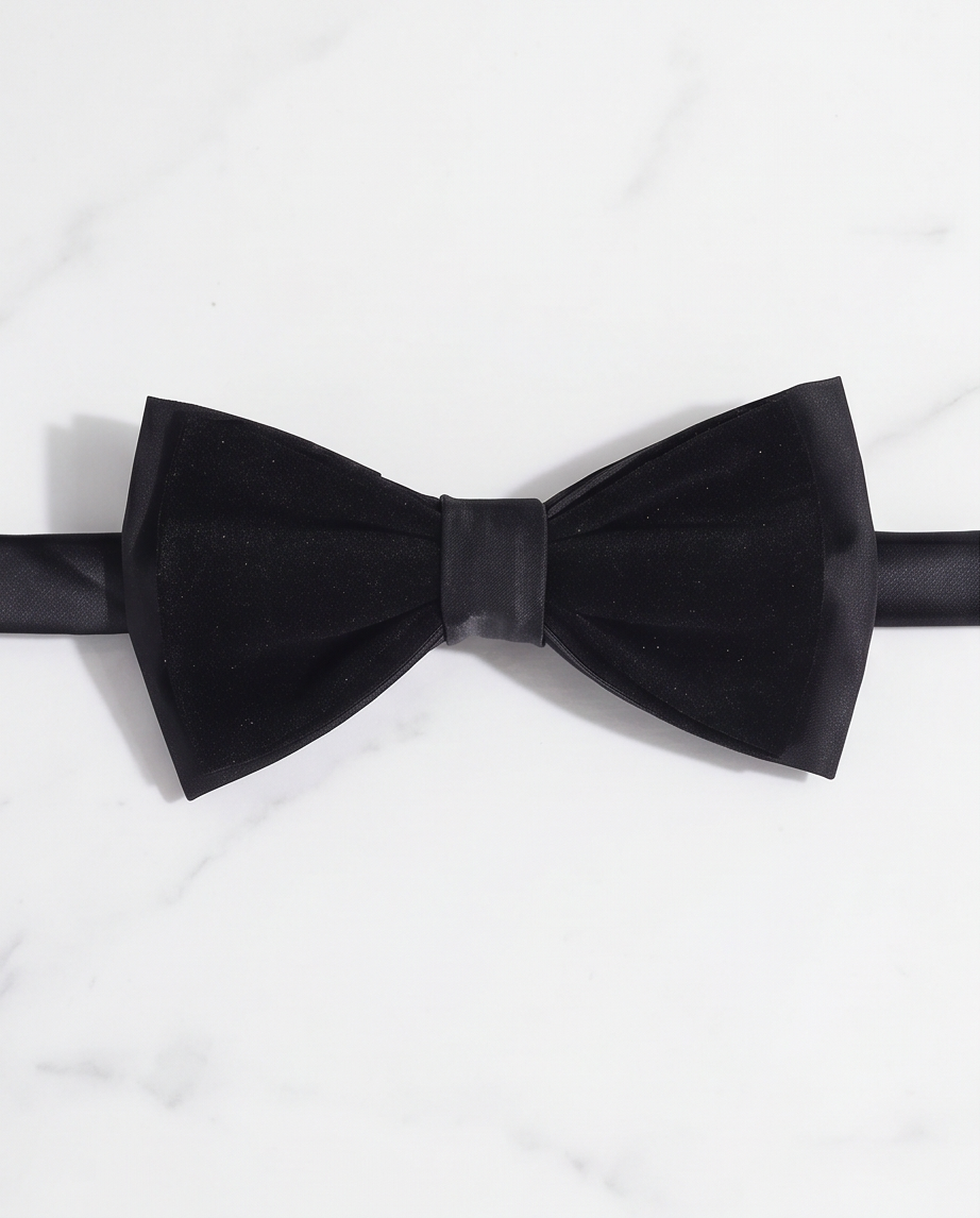 2H black Chamois Bow Tie