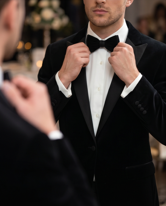 2H black Chamois Bow Tie