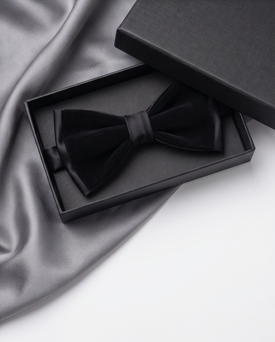 2H black Chamois Bow Tie