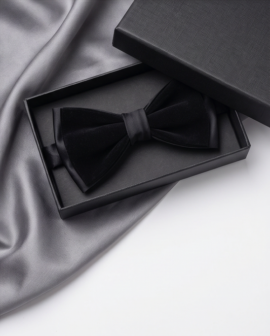 2H black Chamois Bow Tie