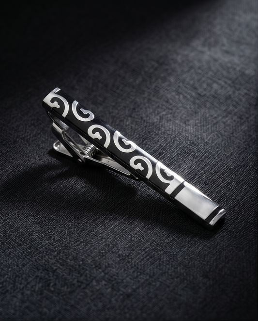 2H Silver/Black Necktie Pins