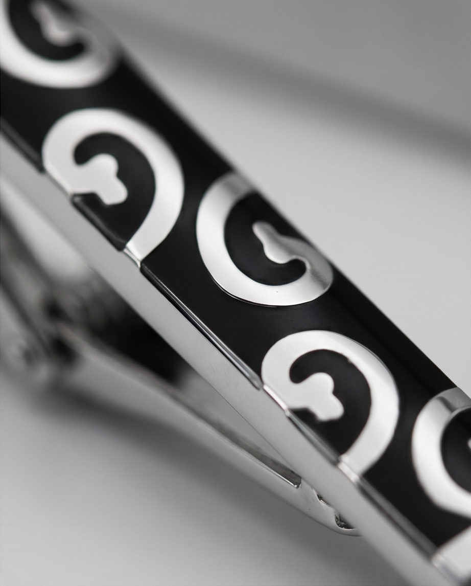 2H Silver/Black Necktie Pins