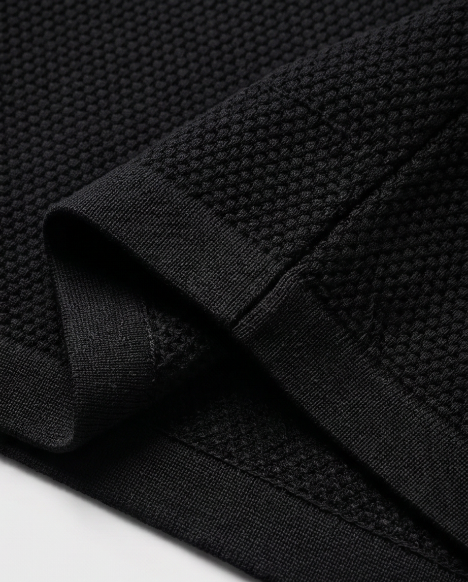 2H #454 Black Knitted T-Shirt