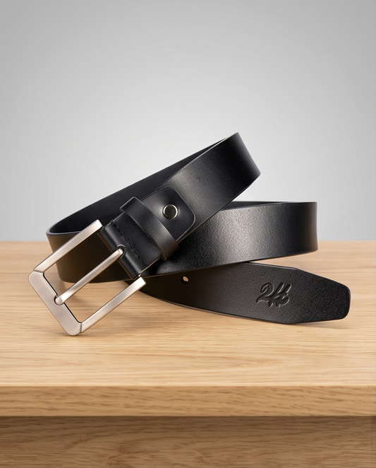 2H #9216 Black Leather Casual Belt
