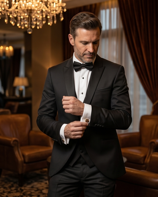 2H Black Wedding Suit 2 Pieces