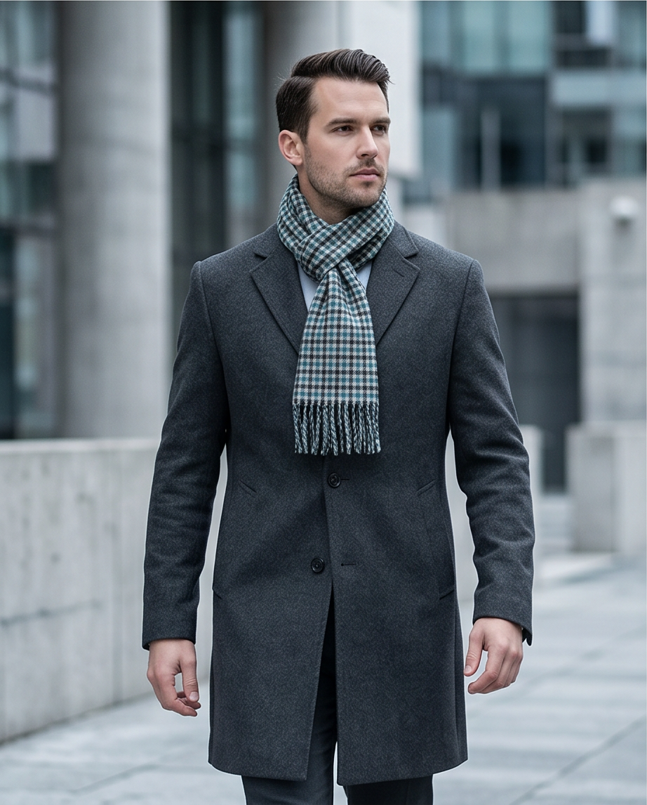 2H Green Squares Scarf