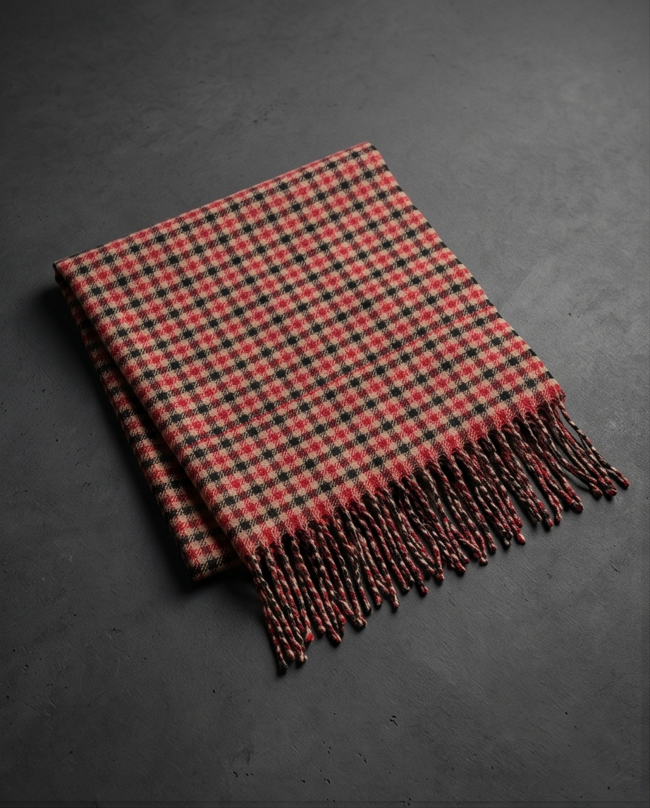2H Red Squares Scarf