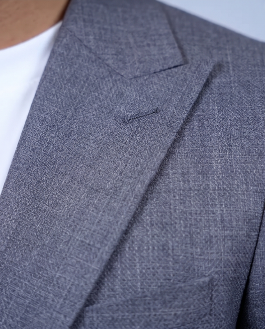 2H Dark Gray Casual Embossed Suit