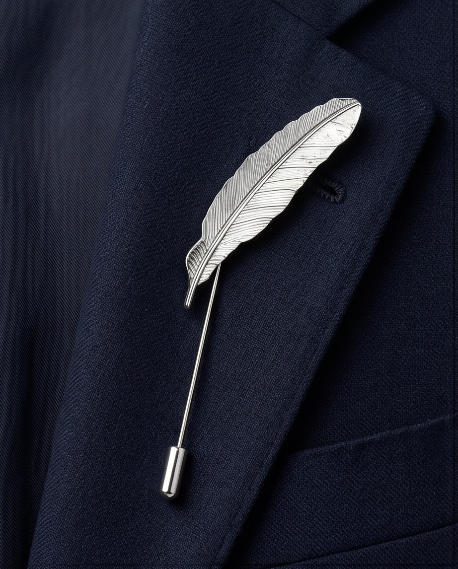 2H #ST08-S Silver Pick Lapel Pins