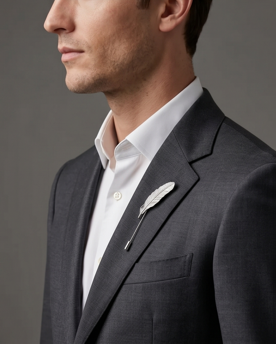 2H #ST08-S Silver Pick Lapel Pins