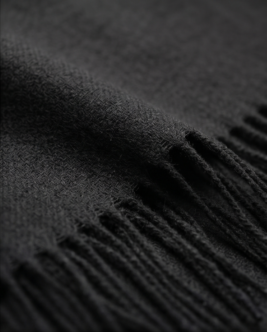 2H Plain Black Scarf