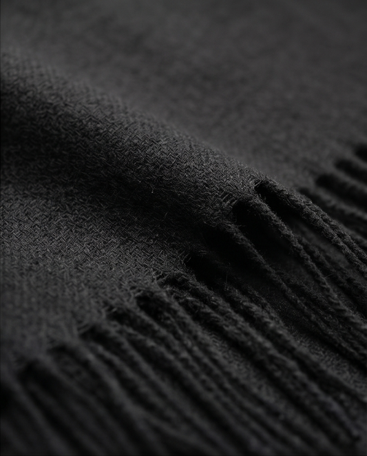 2H Plain Black Scarf