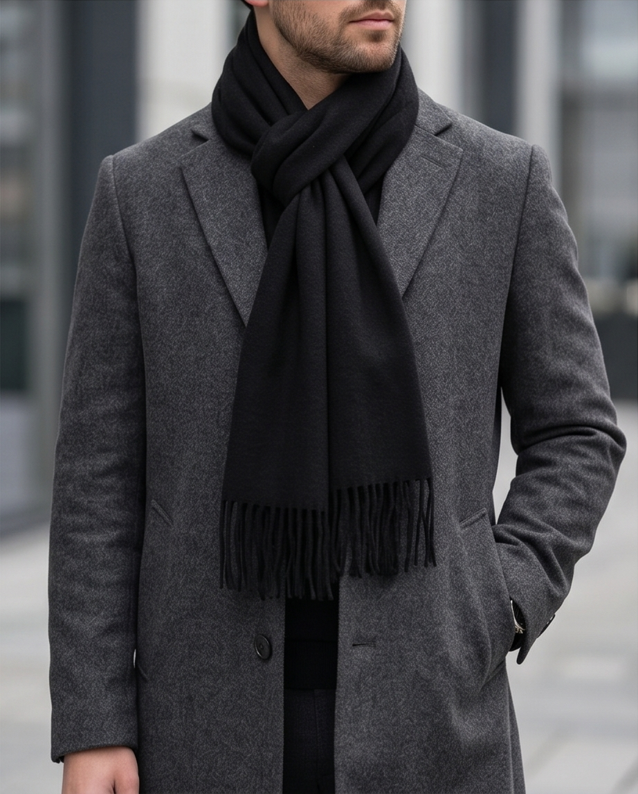 2H Plain Black Scarf