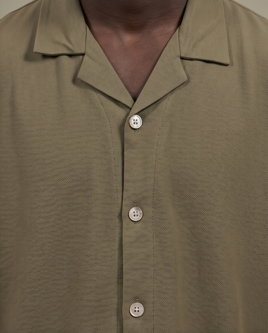 2H #040325 Olive Green Linen set