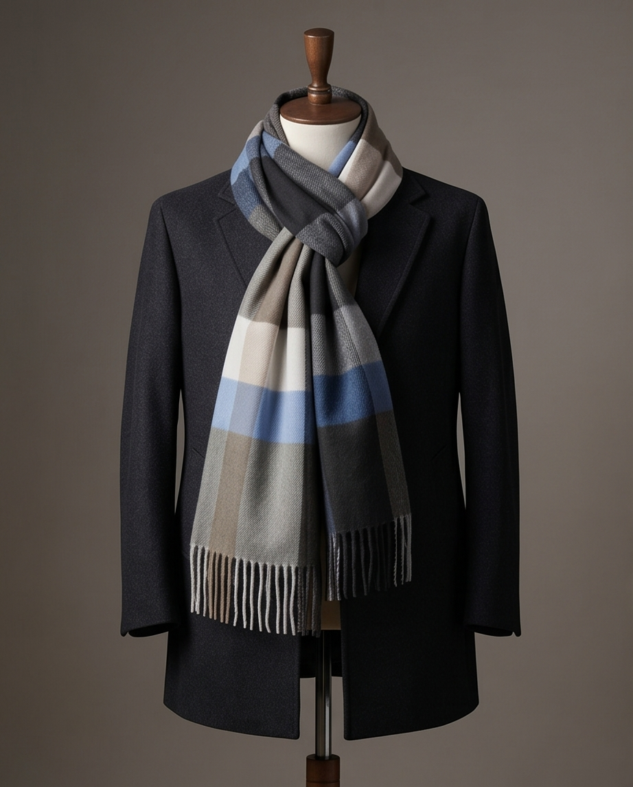 2H Gray & Blue Scarf