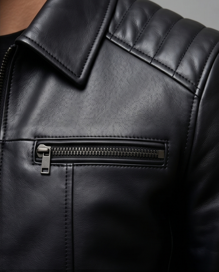 2H #8906 Black Leather Jacket