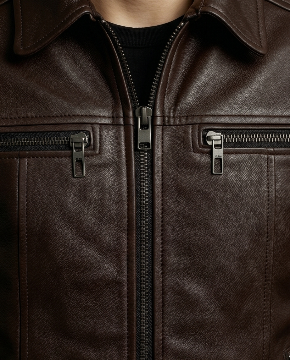 2H #8906 Brown Leather Jacket