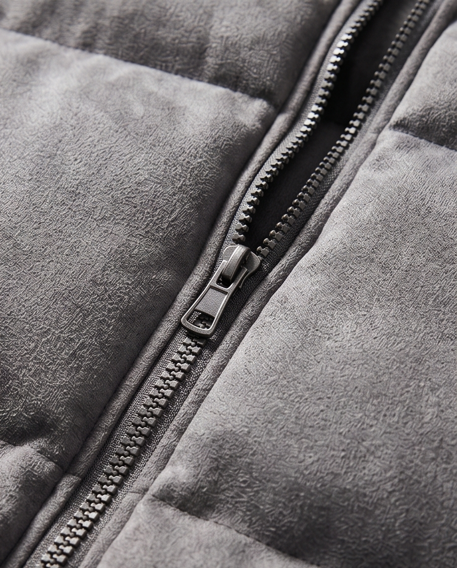2H Gray Puffer Chamois Gilet