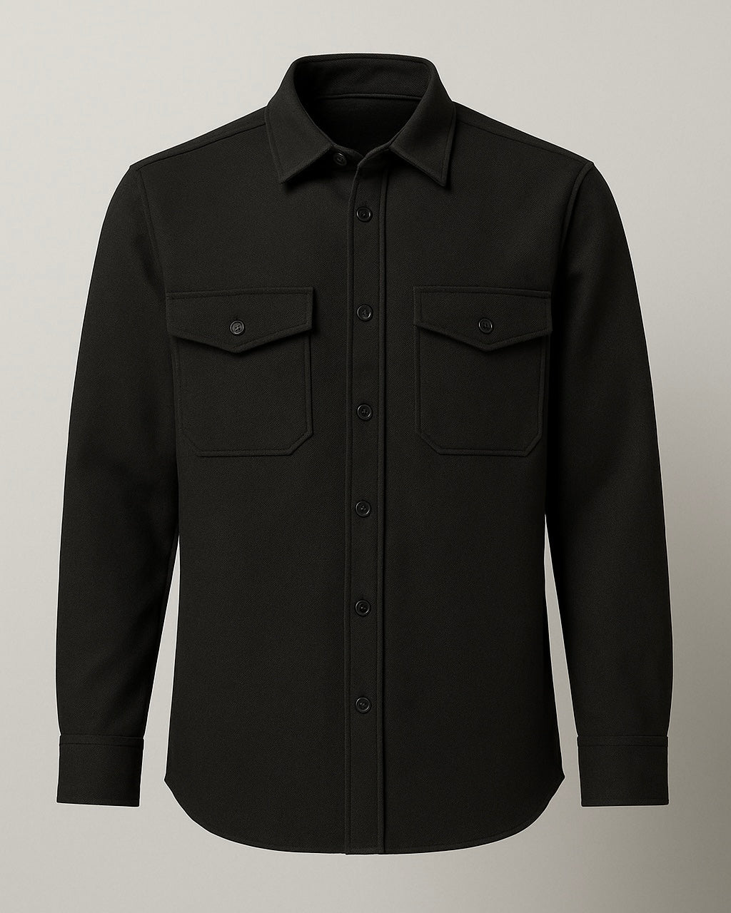 2H #111025 Black Fleece Casual Shirt