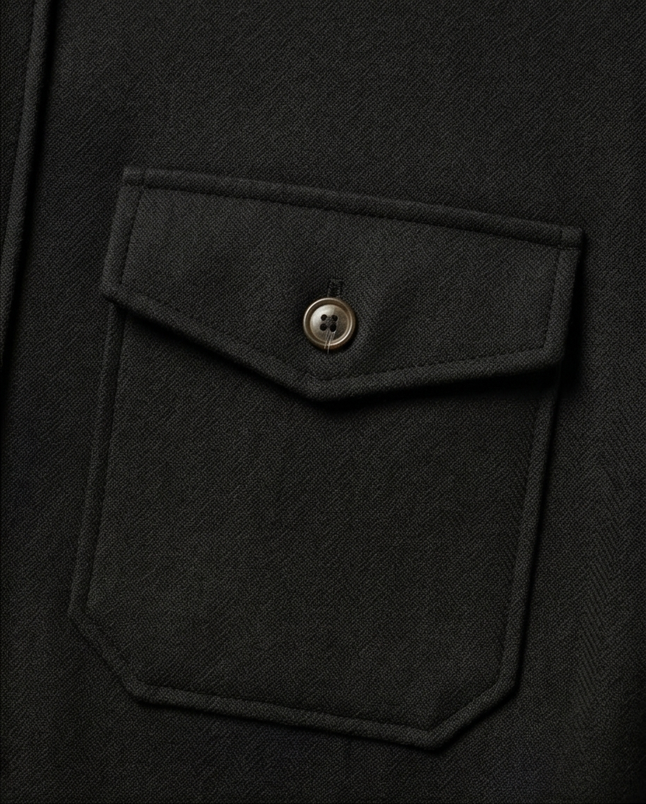 2H #111025 Black Fleece Casual Shirt