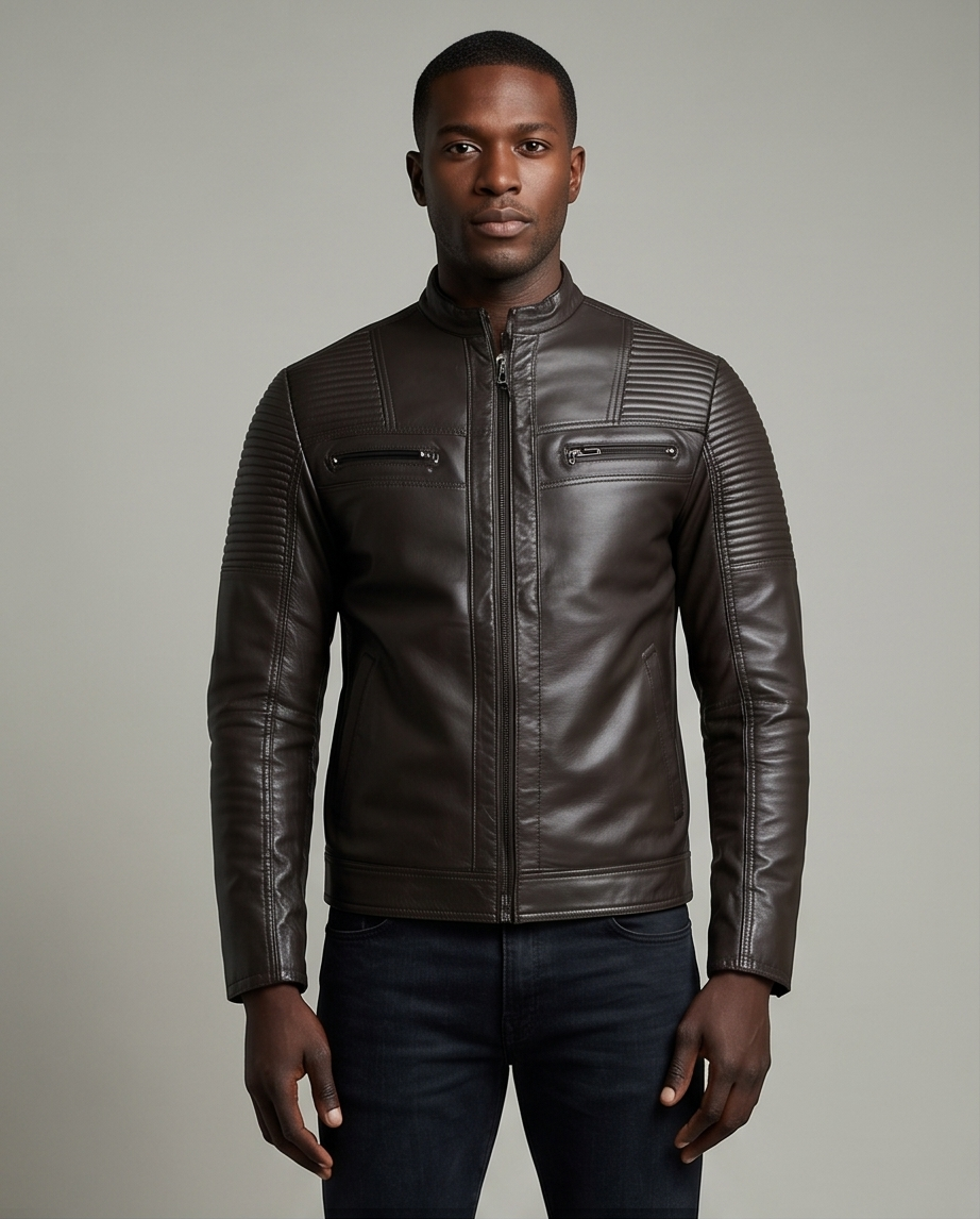 2H #8908 Brown Leather Jacket