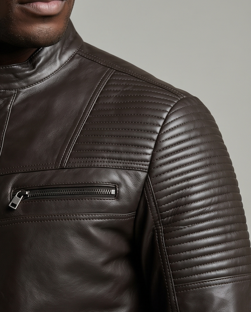 2H #8908 Brown Leather Jacket