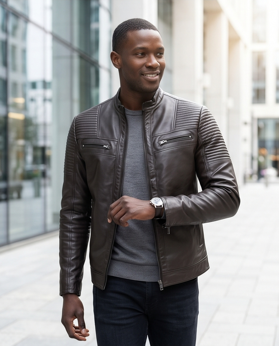 2H #8908 Brown Leather Jacket