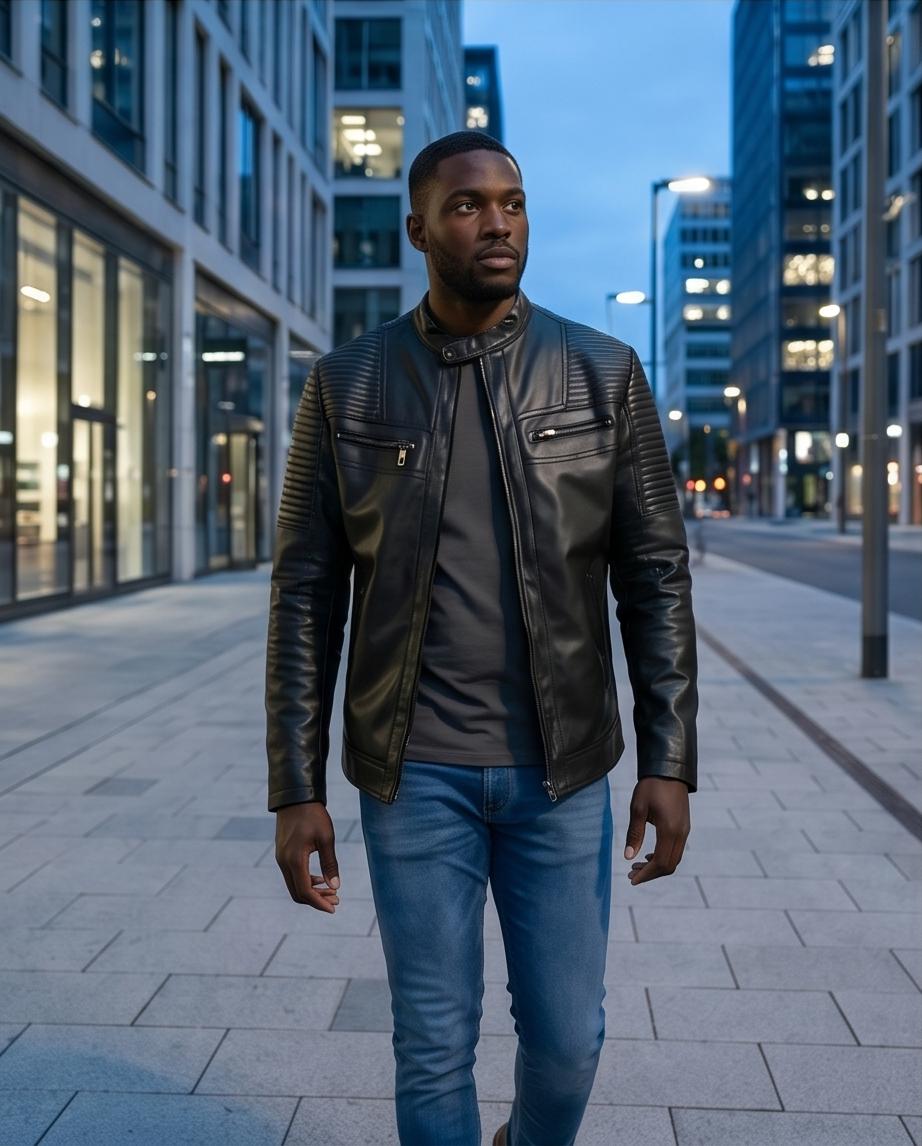 2H #8908 Black Leather Jacket