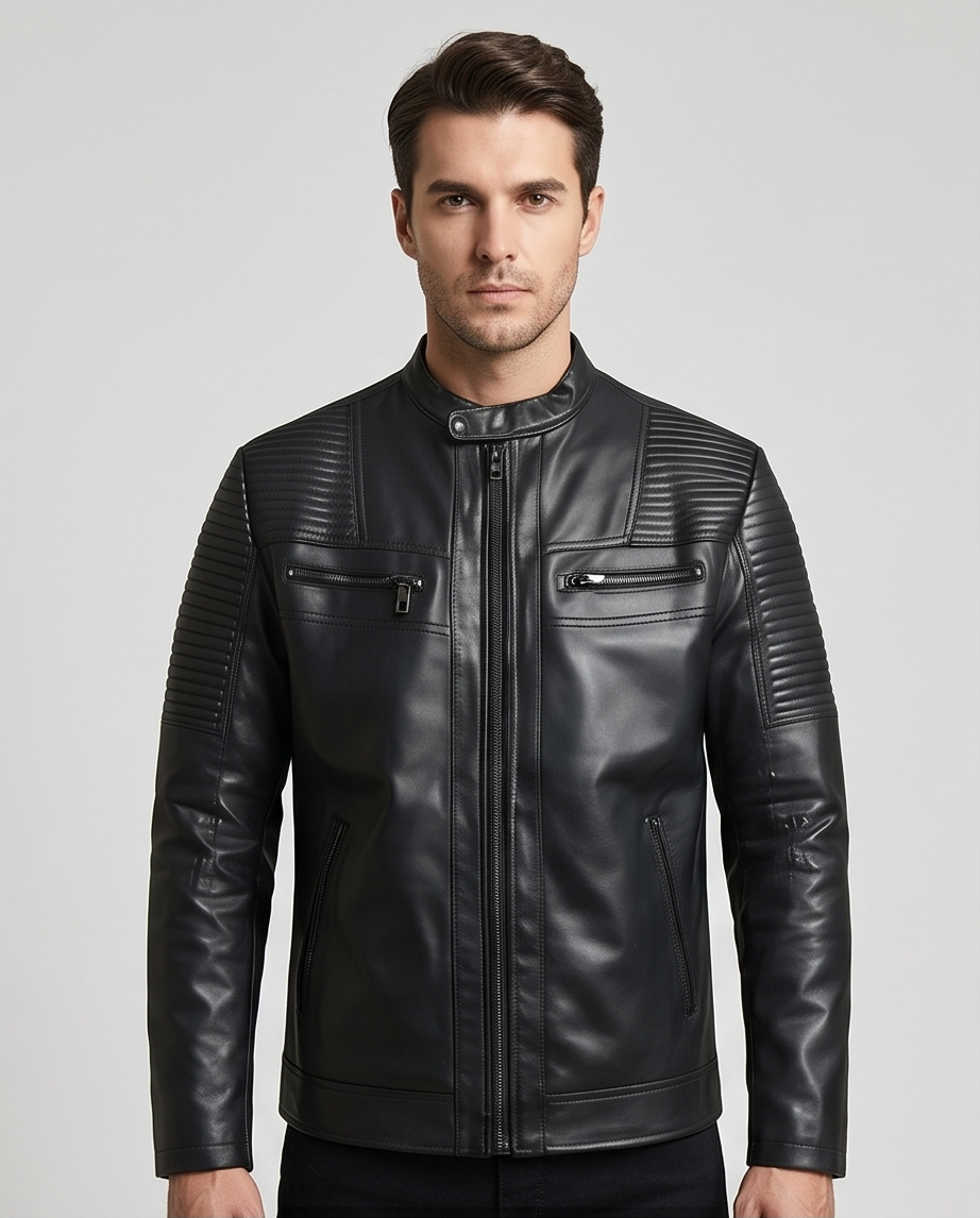 2H #8908 Black Leather Jacket