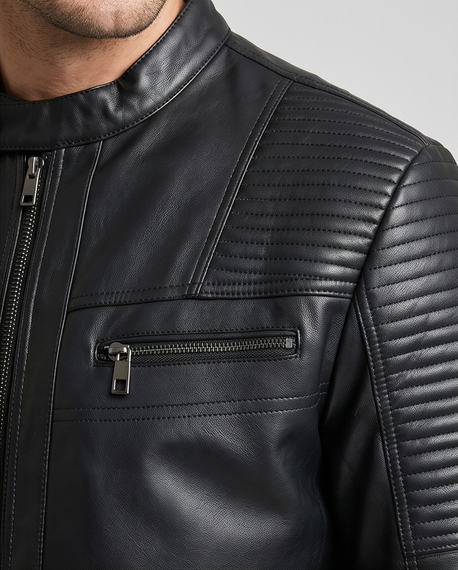 2H #8908 Black Leather Jacket