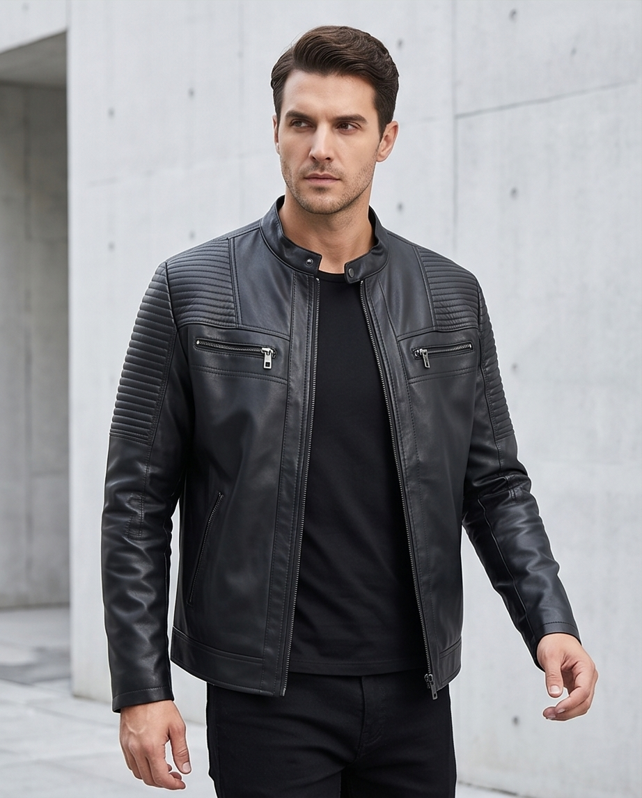 2H #8908 Black Leather Jacket