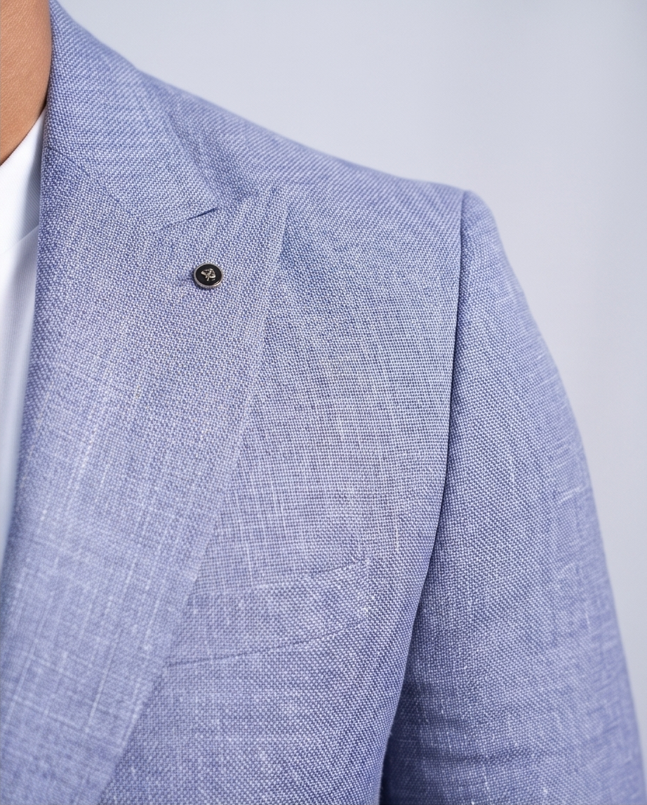 2H Blue Linen Blazer