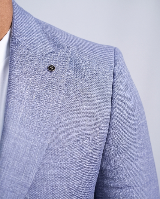 2H Blue Linen Blazer