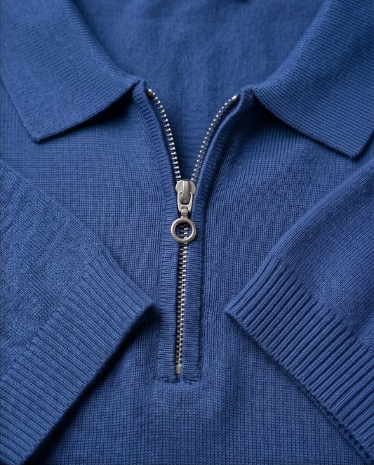 2H #20001-40 Navy Polo Knitted T-Shirt