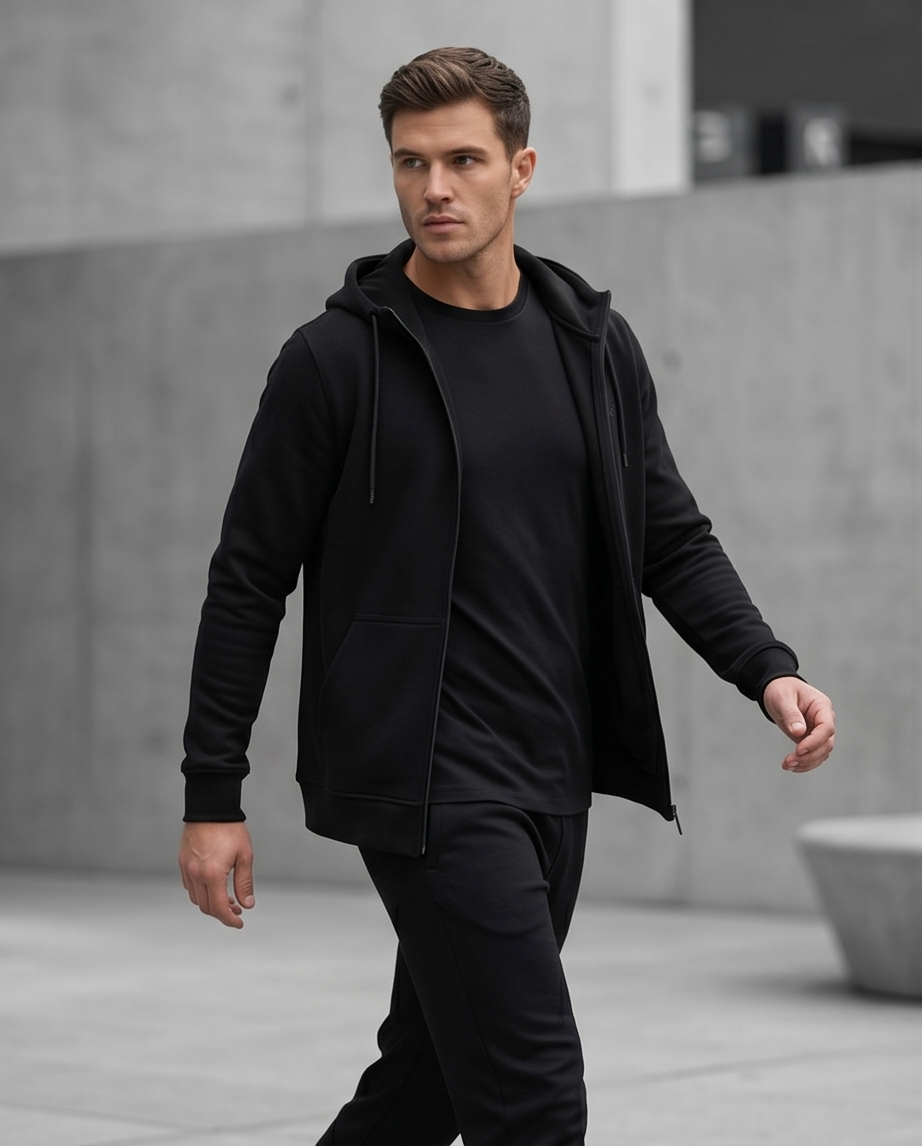 2H #9349 Black Cardigan Cotton Sweater