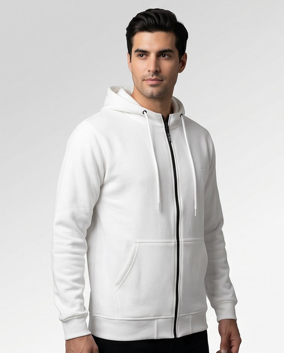 2H #9349 White Cardigan Cotton Sweater