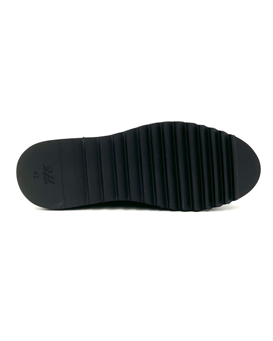 2H #S8018-104 Genuine Leather Black Casual Shoes