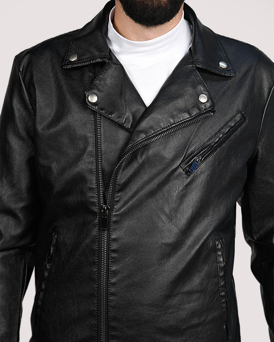 2H #618 Black Leather Jacket