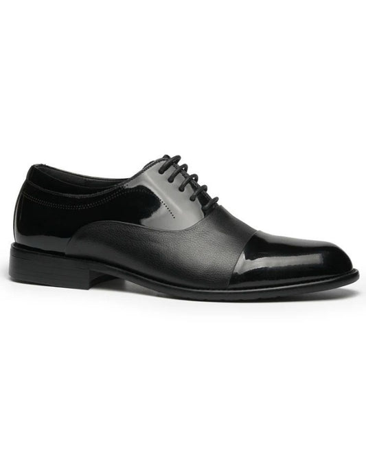 2H #B16168-8-101 Black Classic Shoes Genuine Leather